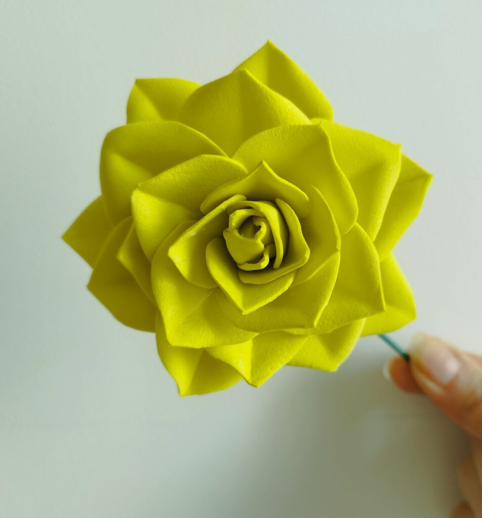 fleur en mousse, camélia, fait main, décoration intérieur, Foamiran