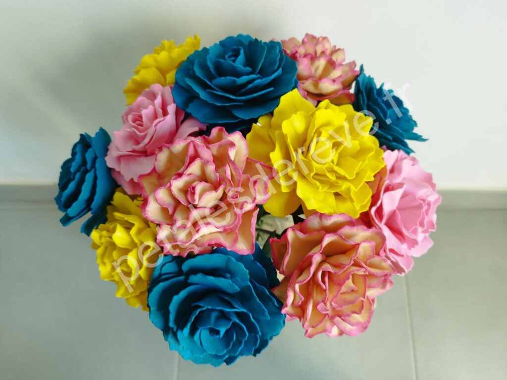 Bouquet de pivoines, fabrication à la main, en feuille de mousse, décoration intérieur