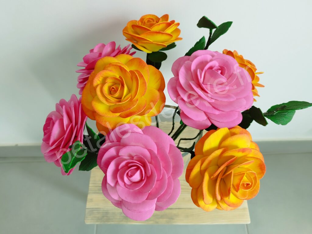 Bouquet de camélia, fait main, décoration intérieur, artisanale